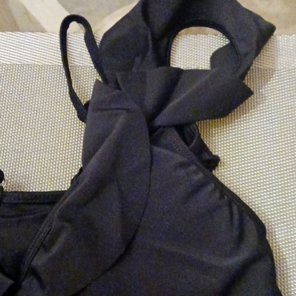 Polka Dot Mesh Ruffle Swimsuit - Picture 6 of 12